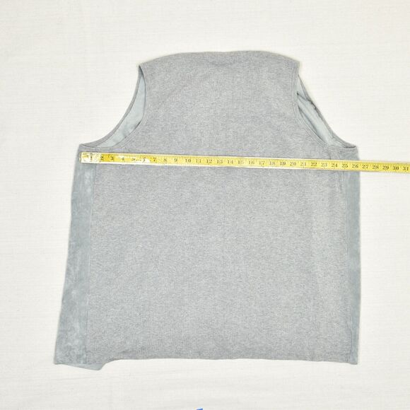 Calvin Klein Polyester Gray Size 2X Open Front Cardigan Vest Microfiber Solid - Picture 4 of 8